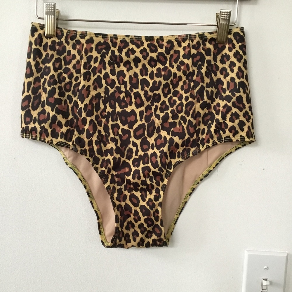 Kortni Jeane High Waist Leopard Bikini Bottom
